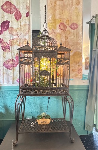 Antique bird cage black - bird,
